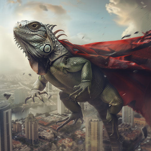 A superhero iguana saves the city from an impending disaster