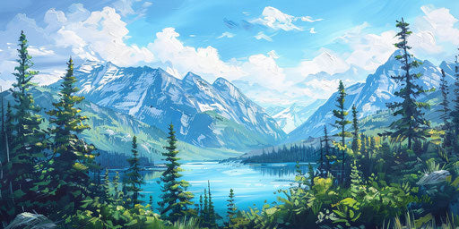 Canadian Landscape: Rocky Mountains, Glacial Lakes, Boreal Forests