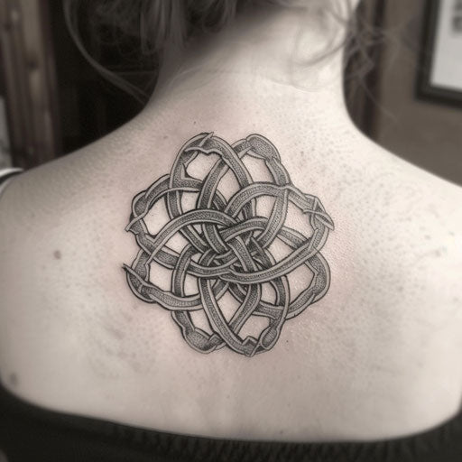Celtic knot tattoo with an architectural twist