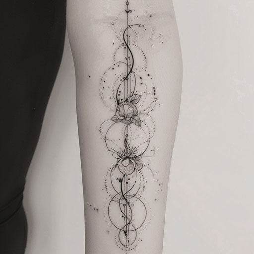 Flat tattoo sketch of the Aquarius constellation