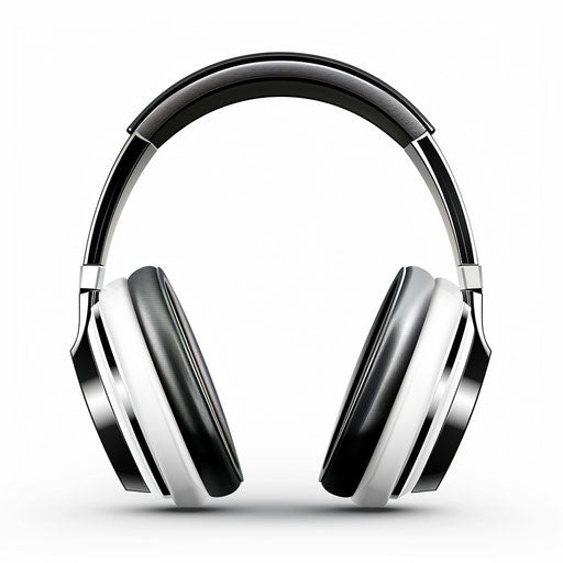 Photo realistic headphones clipart with flat white background