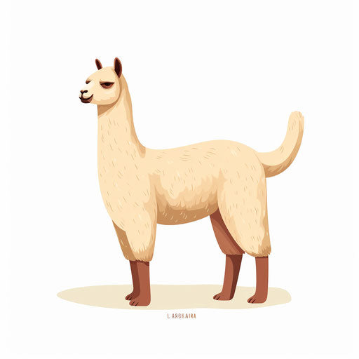 Minimalist-style lama clipart, on a white background