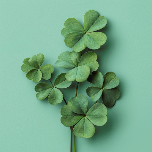 Realistic St. Patrick's Day clipart on serene aqua background