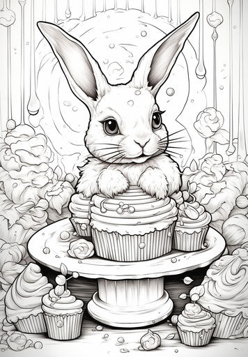 Cake and lollipop in precisionist lines, comic art