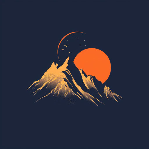 Detailed mountains symbolizing adventure and stability