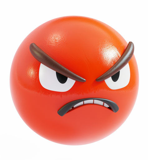 Red emoji displaying anger on white background