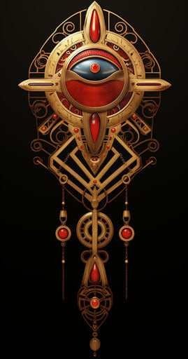 Egyptian cross with person's eye, youthful energy style