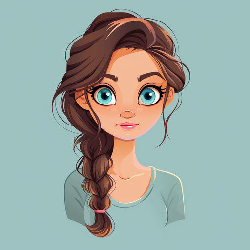 Cartoon clipart in photo realistic style on blue background with light texture