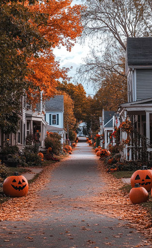 Charming New England town for Halloween