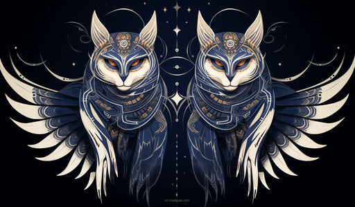 The two black wings of an Egyptian bird with inscription