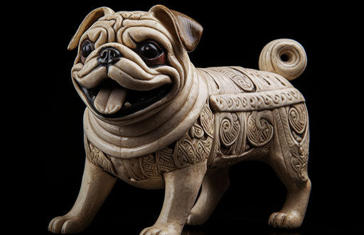 Picture of white pug isolated, in the style of 1000–1400 AD, Stanley Pinker 17:11