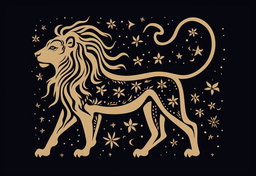 The zodiac sign lion with a person on it