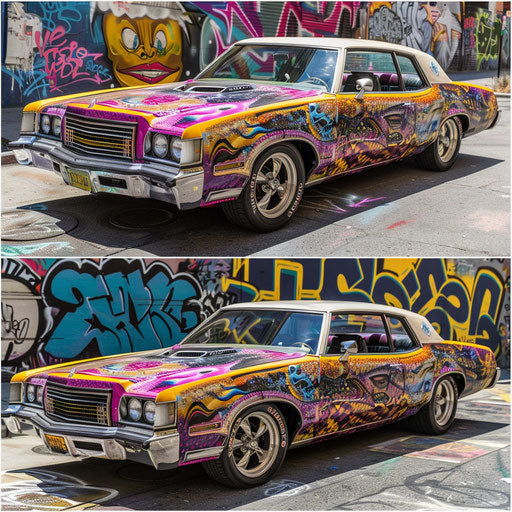 1976 Malibu Classic with custom graffiti art paint job