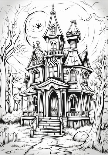 Black and White Halloween Holiday Coloring Pages