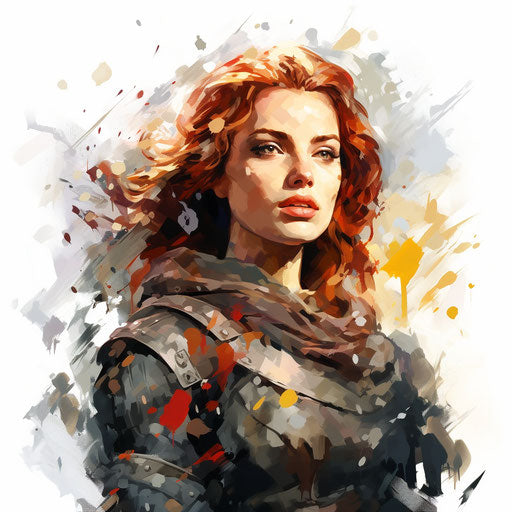 Brave illustration in the style of oil painting on white background