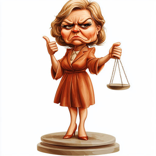 Humorous caricature of a justice caricature clipart