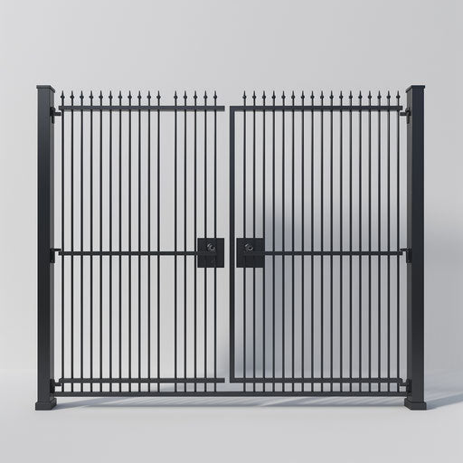 Realistic gate clipart on flat white background, minimalist style