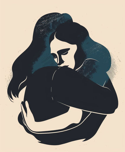 Light blue and dark azure embrace