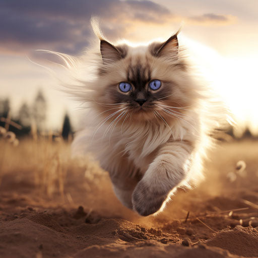 Birman cat running