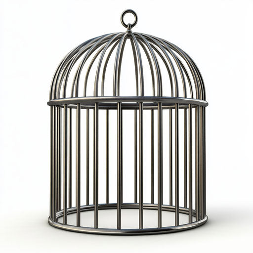 3D cage on flat white background