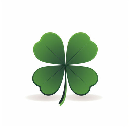 Four leaf clover in Minimalist style on white background