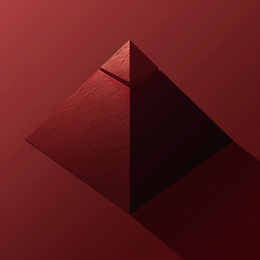 Flat background in deep maroon with pyramid clipart