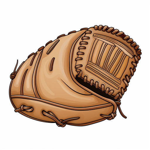 Minimalist style baseball glove on white background