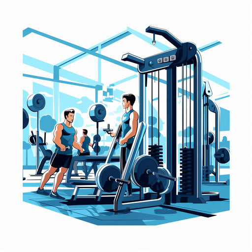 Gym clipart in the style of Chiaroscuro Art, on a white background