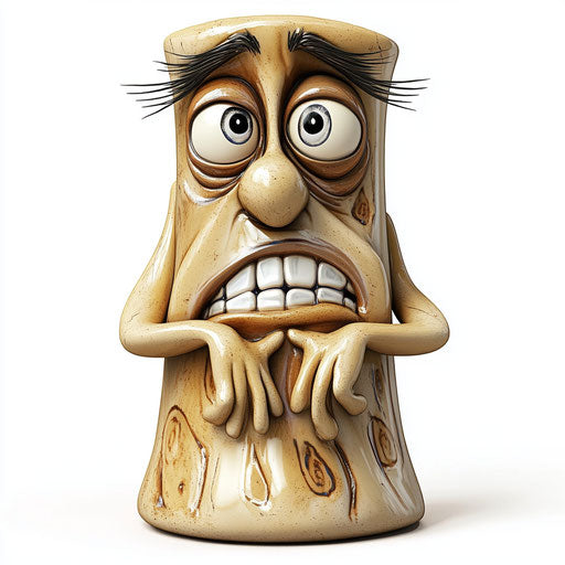 Humorous caricature of a salt shaker with human traits