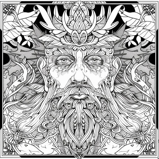 Father figure in intricate zentangle design