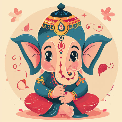 Playful ganpati clipart in a cartoonish style