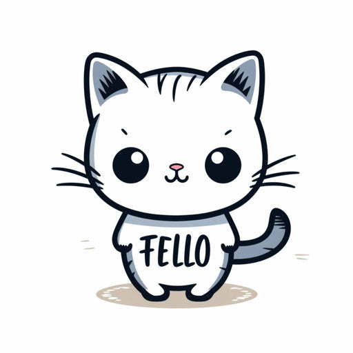 Minimalist rendition of hello on white background