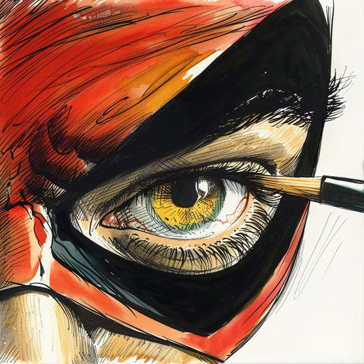 Dynamic superhero mask near the eye