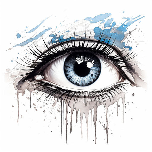Eyelash clipart in the style of Oil painting, on a white background