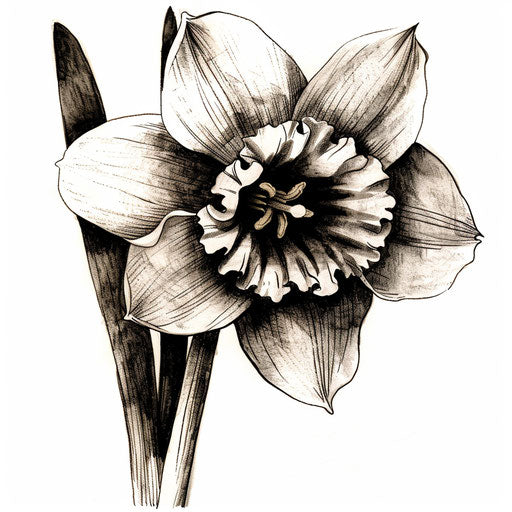 December narcissus in graphic novel style