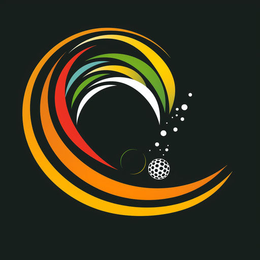 Contemporary golf logo with abstract elements on black background