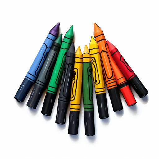 Crayon illustration in the style of Chiaroscuro Art, on white background