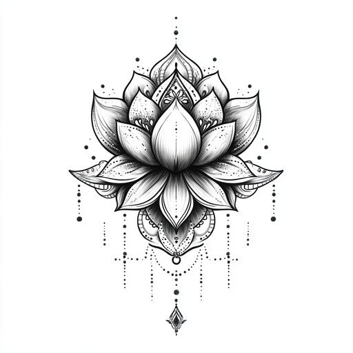 Minimalist lotus flower tattoo on inner bicep