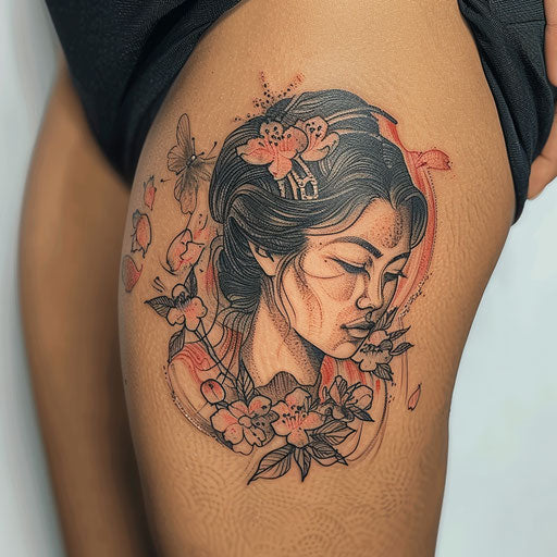 Persephone among cherry blossoms