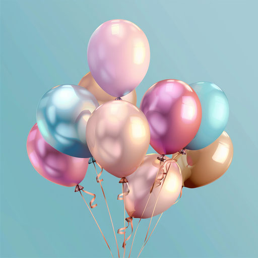 Photo realistic happy birthday clipart with blue background