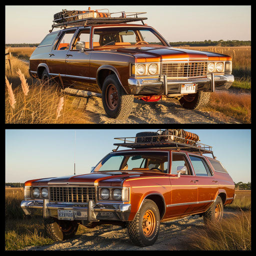 Exploring the savannah in 1976 Malibu Classic safari edition