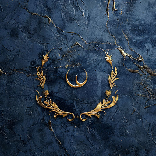 Luxury painting logo with gold detailing and a navy blue background
