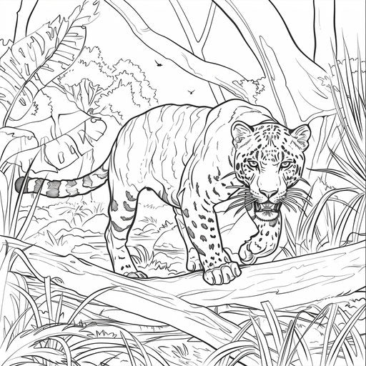 Black panther ready to pounce in the jungle