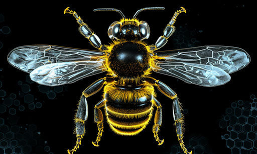 A bumble bee in sketch on transparent background, UHD style