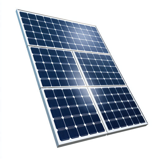 3D solar panel on flat white background