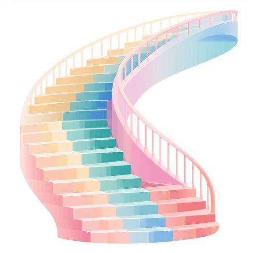 Stairs clipart in the style of Pastel Colors Art