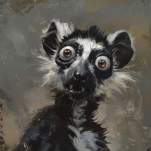 Wide-eyed lemur with curious expression