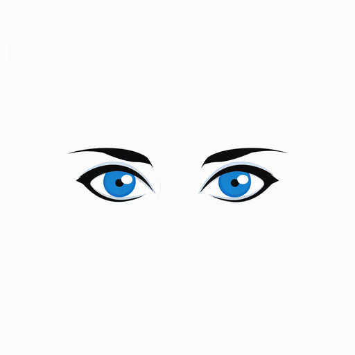Two blue eyes on white background