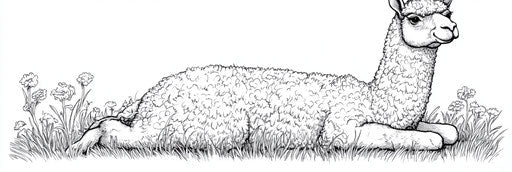 Very simple alpaca coloring book page 3:1