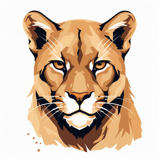 Minimalist cougar illustration on white background